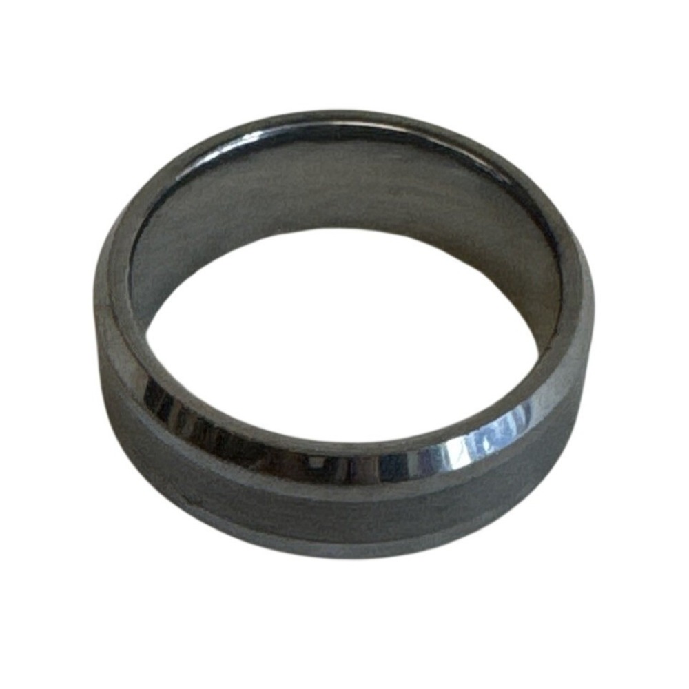 Tungsten HQ Mens Two Tone Beveled Edge Band Ring Size 10